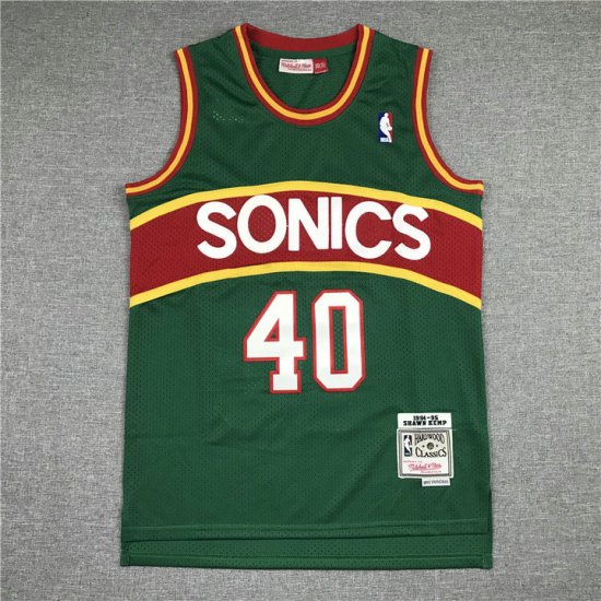 NBA 40 Kemp Sonics M&N 1994-95 Maillot green